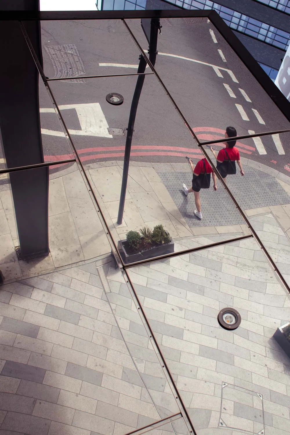 Woman reflection on ceiling